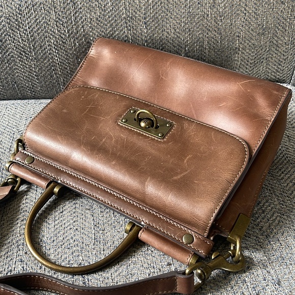 Frye Farrah Top Handle Brown Leather satchel bag - Picture 13 of 16